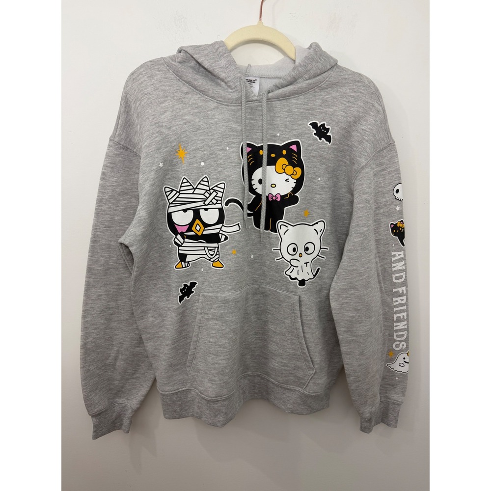 Sanrio Hello Kitty Halloween Hoodie Gray Badtz-Maru Mummy Ghost Medium 8-10